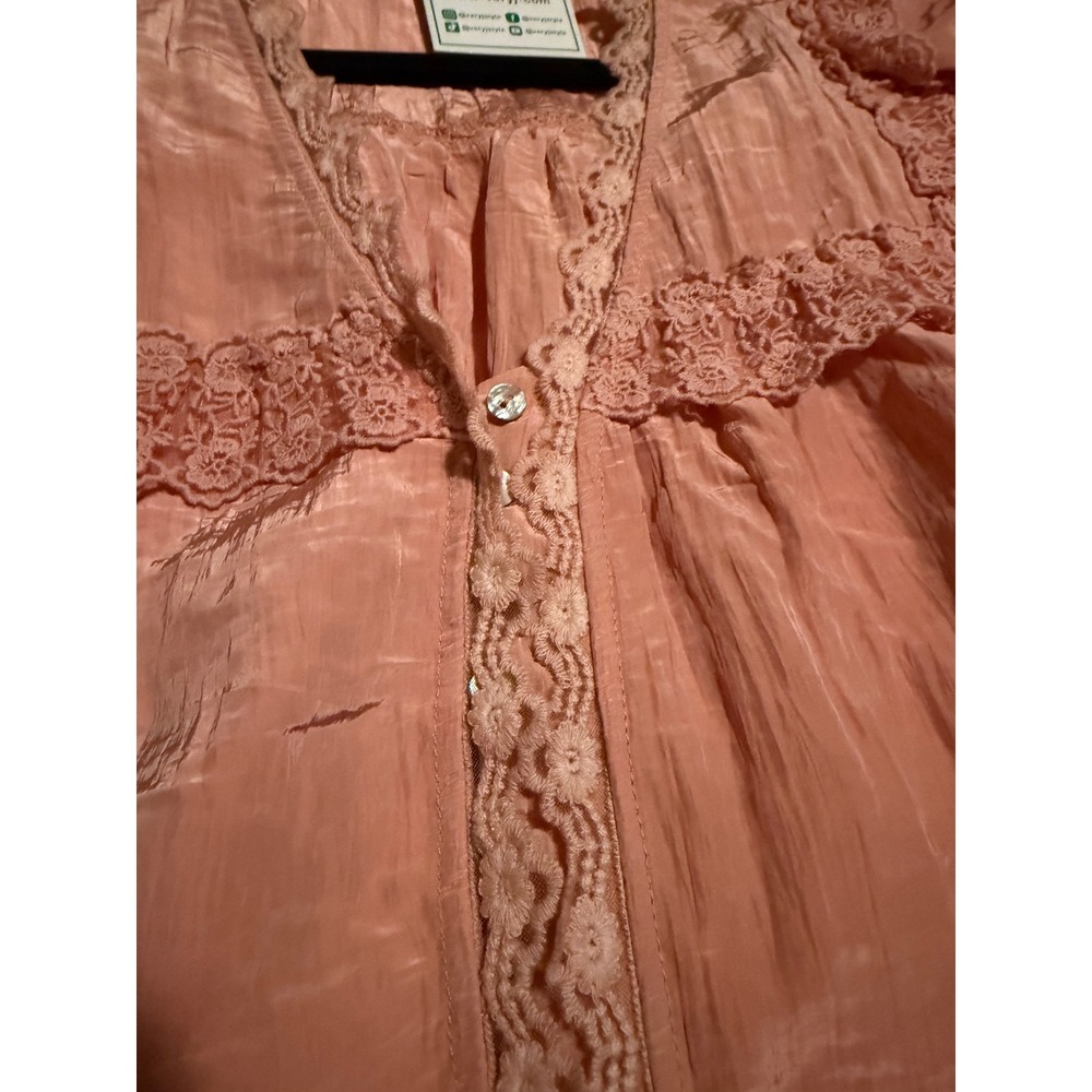 New J Very J 2 Piece Set Bloomer Pants and Lace Trim Top Terracotta Peach Medium - Picture 8 of 12